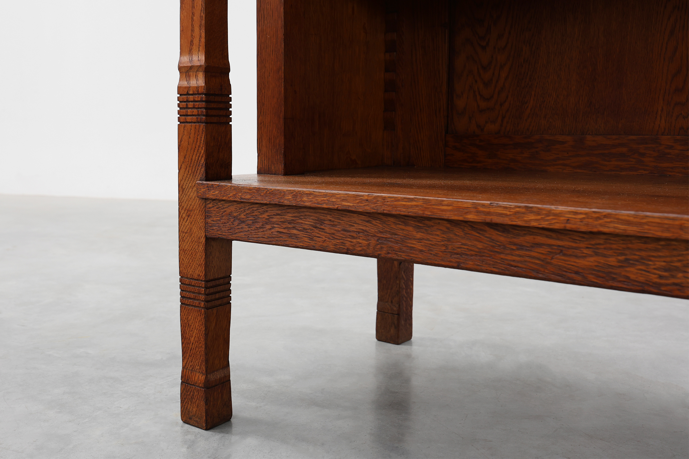 Jugendstil oak bookcase with adjustable shelves, Netherlands, ca. 1900thumbnail